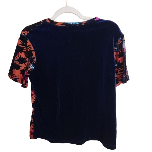 Zara Trafaluc Multi Color Velvet Burnout Top Size S - Picture 3 of 5